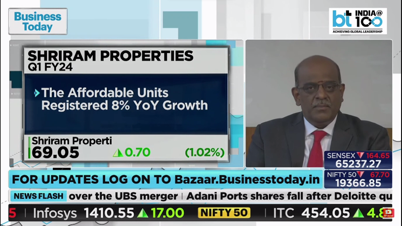 Shriram Properties Q1 FY24 Results with Gopalakrishnan J