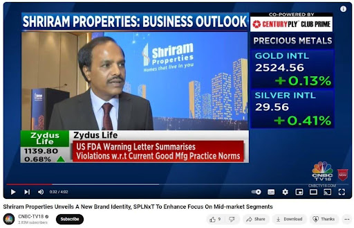 Shriram Properties Unveils A New Brand Identity - Video Thumbnail